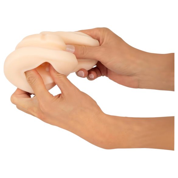 WYNE 01 - akumulátorový, vibračný-sací, hrejivý masturbátor (čierny)