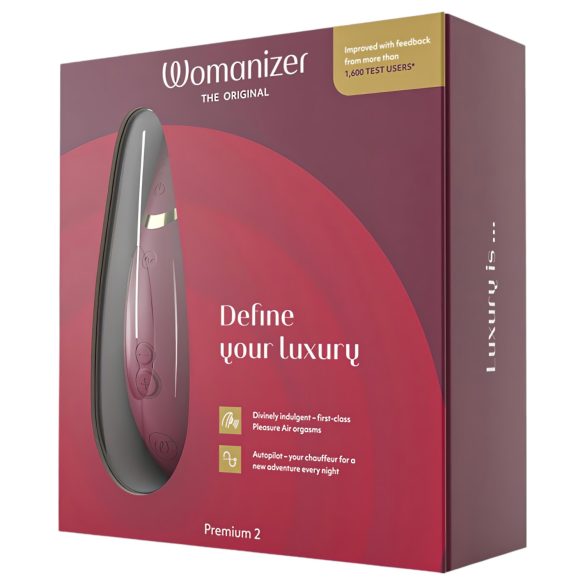 Womanizer Premium 2 - stimulátor klitorisu na vlny vzduchu - červený