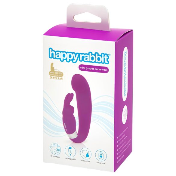 Happyrabbit - mini G-bod vibrátor s ramienkom na klitoris - fialový