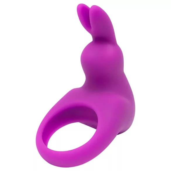 Happyrabbit - vibračný erekčný krúžok so zásobníkom - silikón fialový