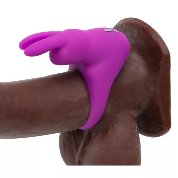 Happyrabbit - vibračný erekčný krúžok so zásobníkom - silikón fialový