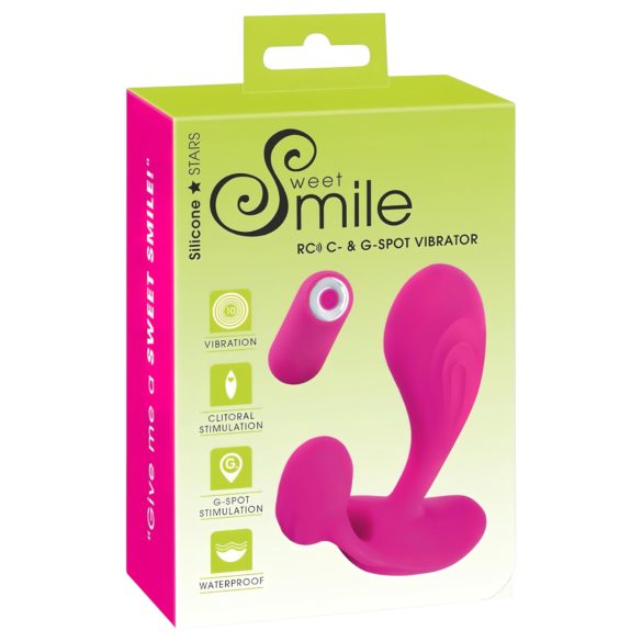 SMILE RC - vibrátor na G bod - diaľkové ovládanie, dobíjateľný - ružový