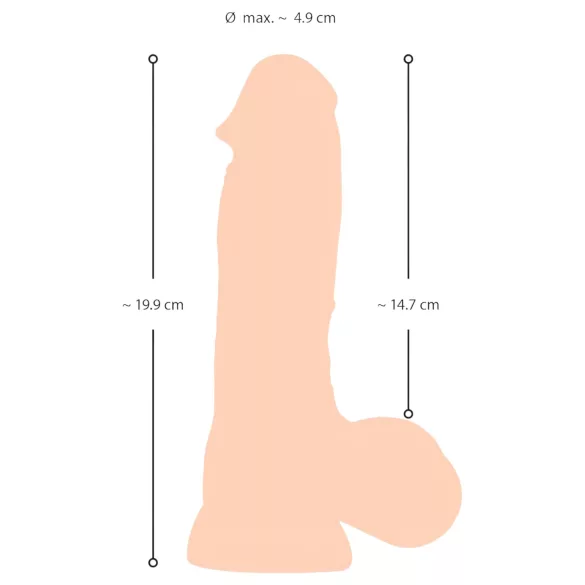 Nature Skin - realistický dildo s kožou - 20cm - telová farba