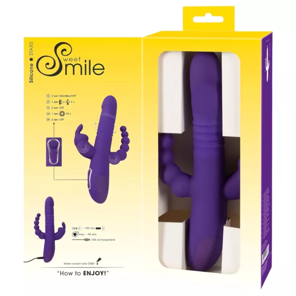 SMILE Triple - vibrátor s tromi ramenami - rotačný, tlačiaci