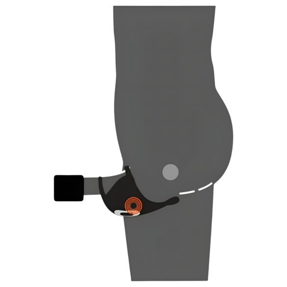 Rebel - nabíjateľný krúžok na penis a semenníky s vibráciou (čierny)