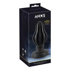 ANOS - rebrovaný mäkký análny kolík - 7 cm (čierny)