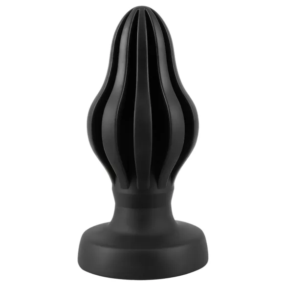 ANOS - rebrovaný mäkký análny kolík - 7 cm (čierny)