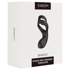   Svakom Benedict - vibračný erekčný krúžok s stimuláciou hrádze - čierny