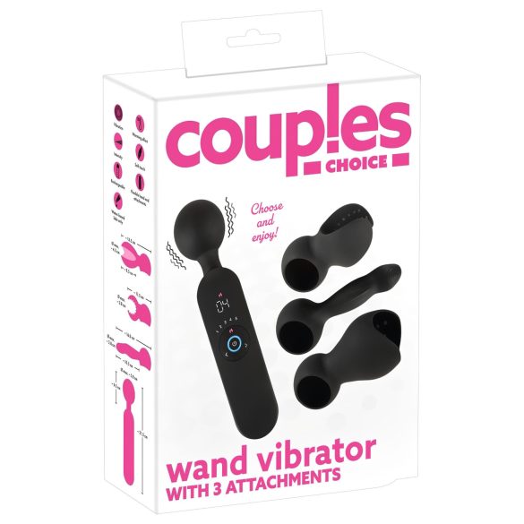 Couples Choice - vibračný masážny vibrátor s ohrevom - čierny - nabíjateľný