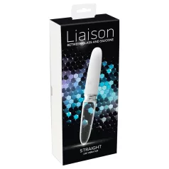   Liaison Straight - akumulátorový LED vibrátor (priehľadný-biely)