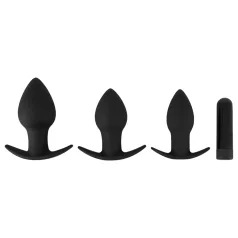Black Velvets - análne vibrátory sada - 3 kusy - čierna