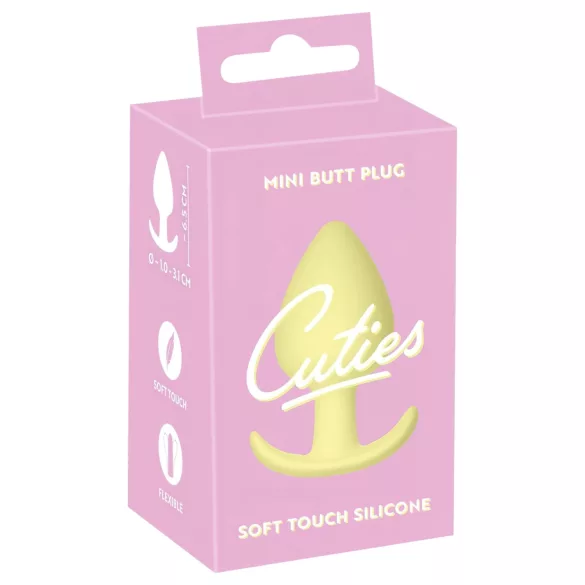 Cuties Mini Butt Plug - silikónový análny kolík (žltý, 3,1 cm)