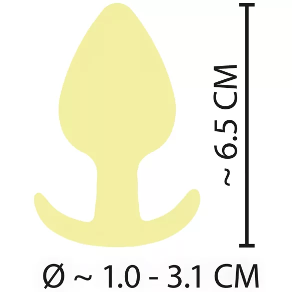 Cuties Mini Butt Plug - silikónový análny kolík (žltý, 3,1 cm)