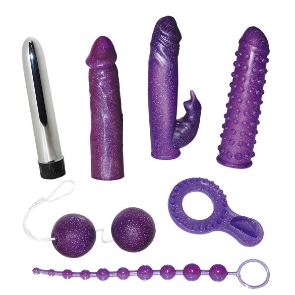 You2Toys - vibrátor set - trblietavý povrch - 7 dielov