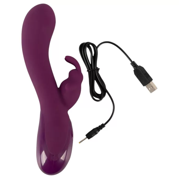 SMILE - vibrátor s tromi motormi a stimuláciou klitorisu - fialový - dobíjací