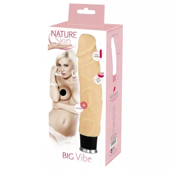 Nature Skin - realistický vibrátor - telová farba - 23 cm