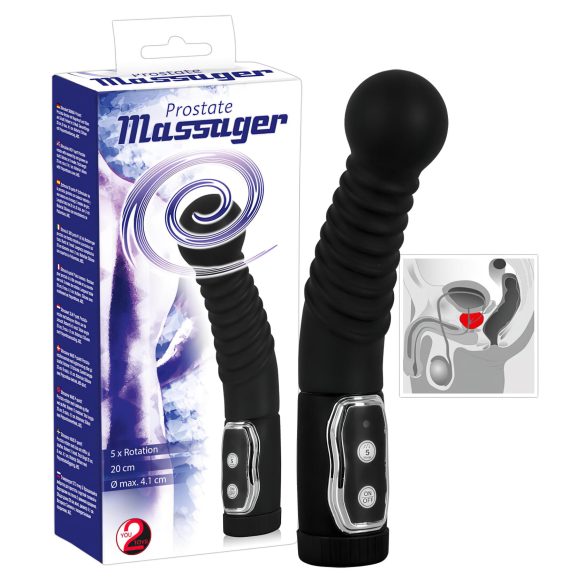 You2Toys - masážer prostaty - rotačný vibrátor - čierny