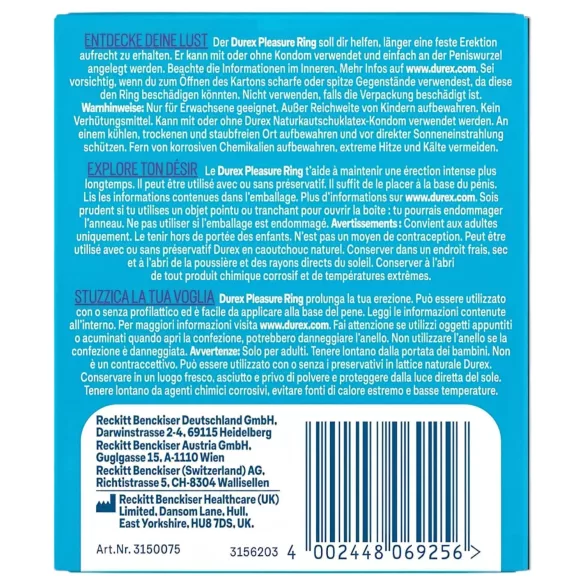 Durex - erekčný krúžok - silikónový - priehľadný