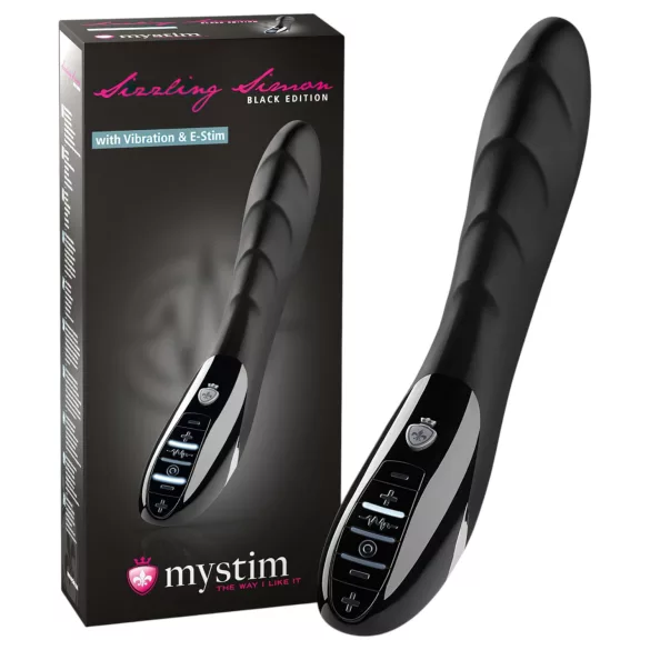 mystim Sizzling Simon - elektro stimulátor vibrátor - čierny