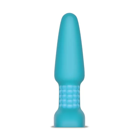 b-Vibe - análny vibrátor s rotujúcimi guličkami - dobíjací - tyrkysový