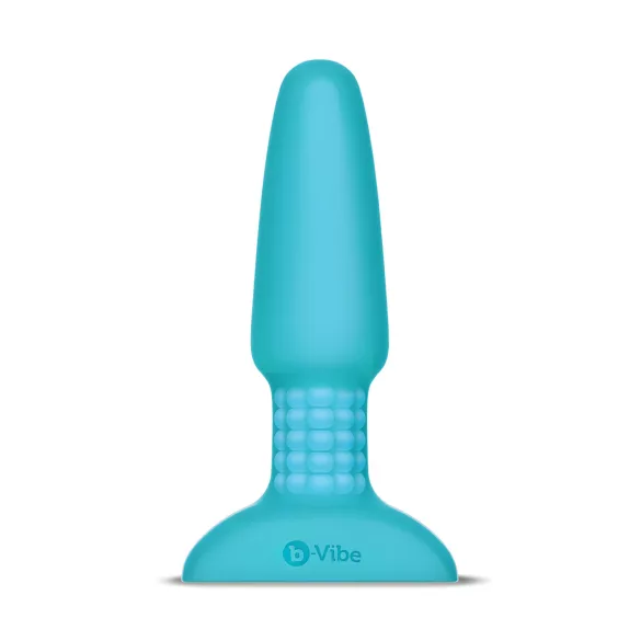 b-Vibe - análny vibrátor s rotujúcimi guličkami - dobíjací - tyrkysový