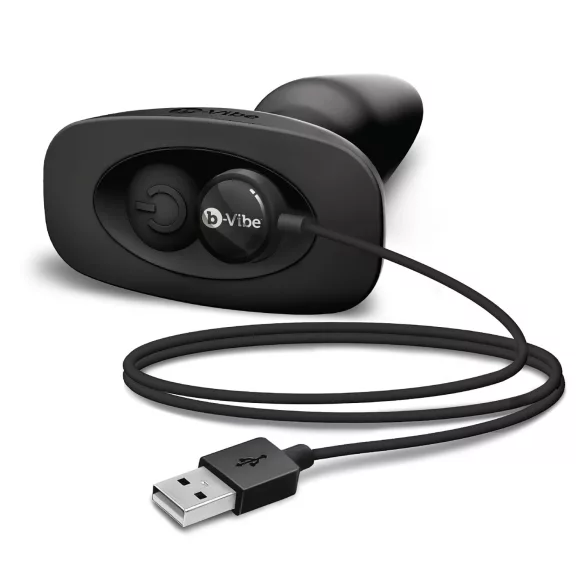 b-Vibe - rotačný análny vibrátor s perličkami, nabíjateľný (čierny)