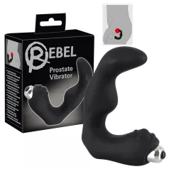 Rebel - vibrátor na prostatu zahnutý - silikón čierny