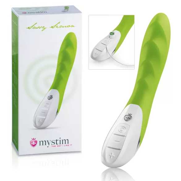 mystim Sassy Simon - vibrátor s 2 motormi - zelený