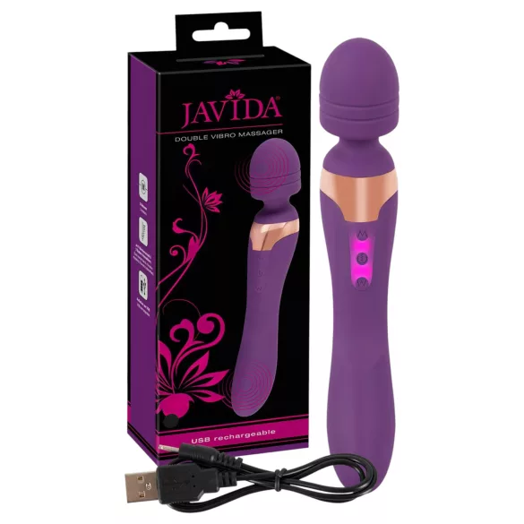 Javida Double - vibrátor s masážou - fialový