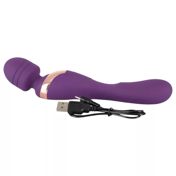 Javida Double - vibrátor s masážou - fialový
