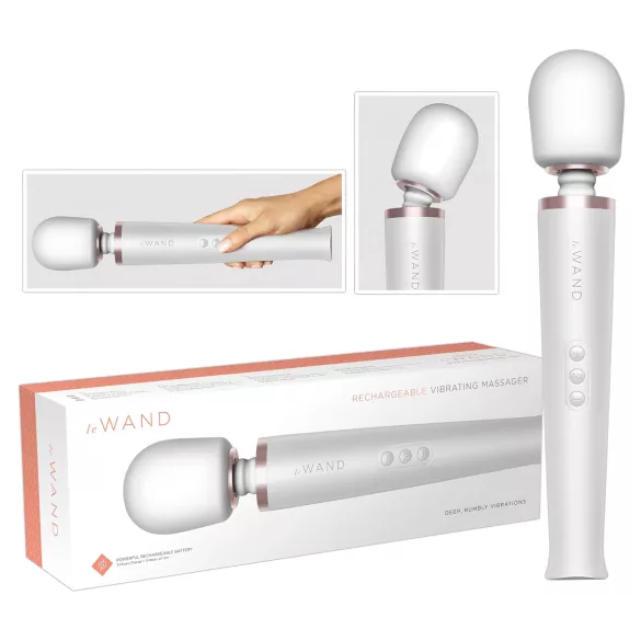 le Wand - masážny vibrátor na batériu - exkluzívny - biely
