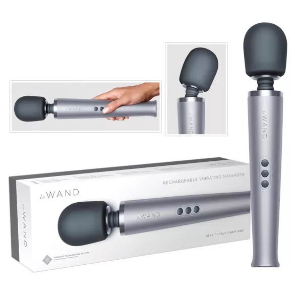 le Wand - masážny vibrátor na batérie - exkluzívny - strieborný