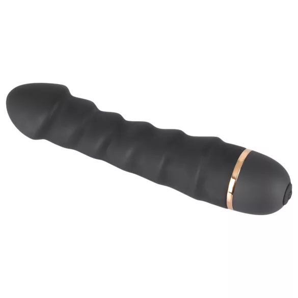 You2Toys - vibrátor pre ženy - ohybný, vrúbkovaný - čierny