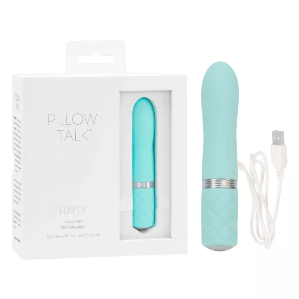 Pillow Talk Flirty - vibrátor na batériu - tyčový - tyrkysový