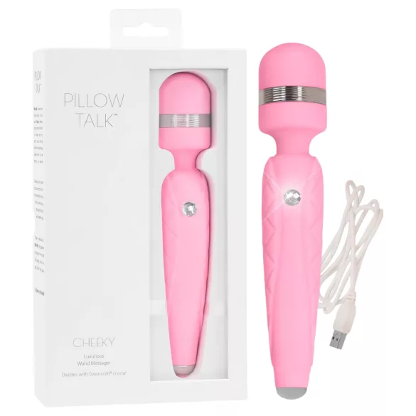 Pillow Talk Cheeky Wand - akumulátorový masážny vibrátor (ružový)
