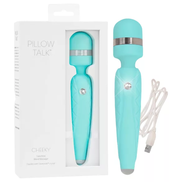 Pillow Talk Cheeky Wand - vibrátor na masáže - dobíjací - tyrkysový