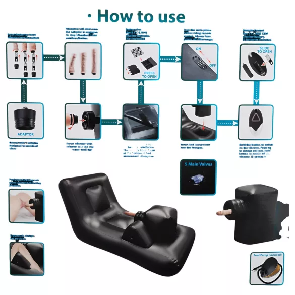 Dark Magic - batériová sex mašina s posteľou (čierna)