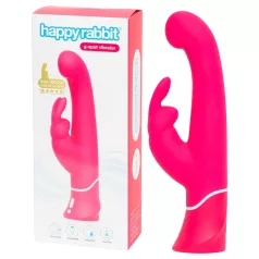   Happyrabbit - vibrátor na bod G s výbežkom na klitoris - vodotesný, ružový