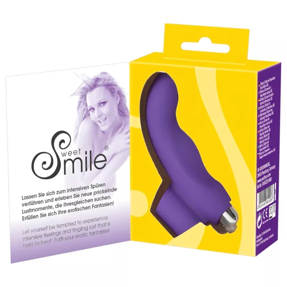 SMILE - mini vibrátor na prst - vlnitý tvar - silikón - fialový