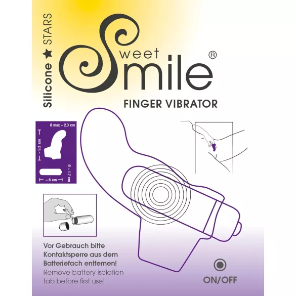 SMILE - mini vibrátor na prst - vlnitý tvar - silikón - fialový