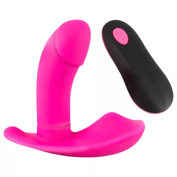 SMILE Panty - nositeľný akumulátorový, rádiový vibrátor (ružový)