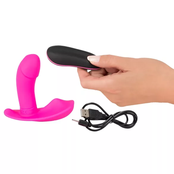 SMILE Panty - nositeľný akumulátorový, rádiový vibrátor (ružový)