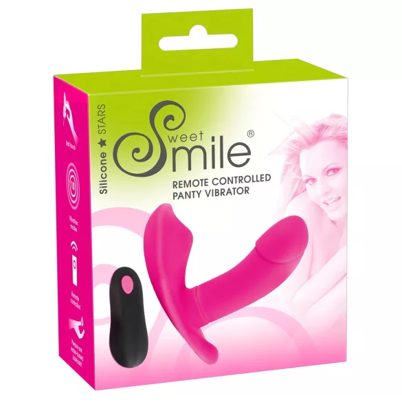 SMILE Panty - nositeľný akumulátorový, rádiový vibrátor (ružový)