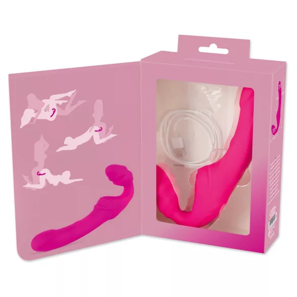 You2Toys - Double2Teaser - pripínací vibrátor bez popruhov (ružový)