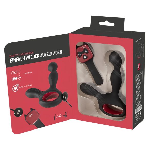 You2Toys Massager - rotujúci, hrejivý prostatický vibrátor (čierny)