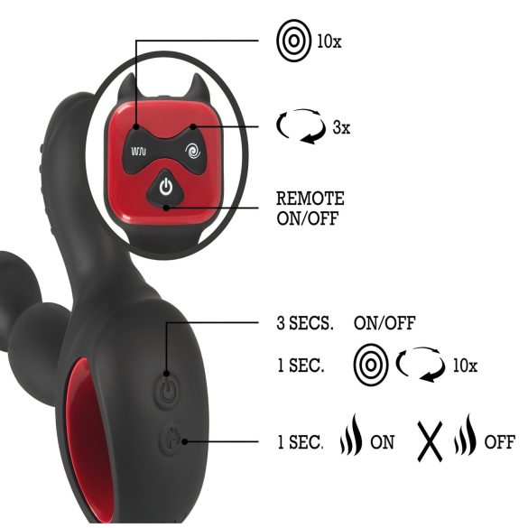 You2Toys Massager - rotujúci, hrejivý prostatický vibrátor (čierny)