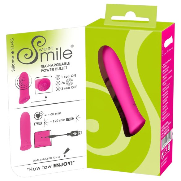 SMILE - mini vibrátor s extra silným výkonom - dobíjací, ružový