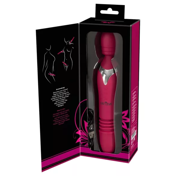 Javida Thrusting - 3v1 masážny vibrátor (červený)