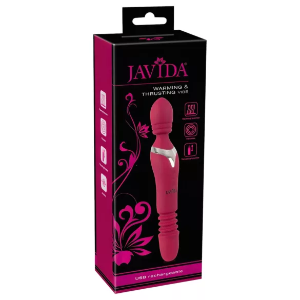 Javida Thrusting - 3v1 masážny vibrátor (červený)
