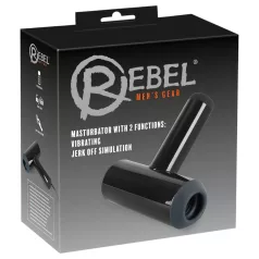   Rebel - pánsky masturbátor - pohyblivý vibrátor - čierny, akumulátorový